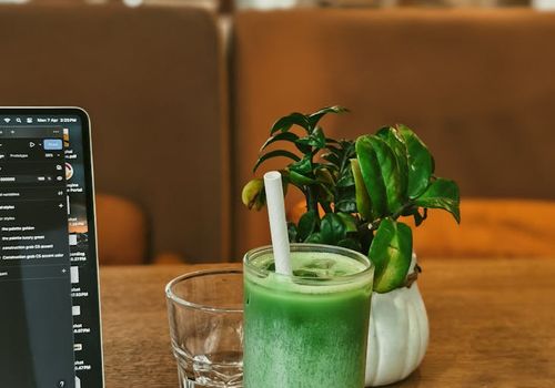 Freelancer working from a cafe